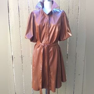 Faux leather dress sz 14W brown
